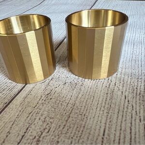 Sziqiqi Gold Metal Candle Holders – Set of 2 – NWOT – Modern Faceted Design